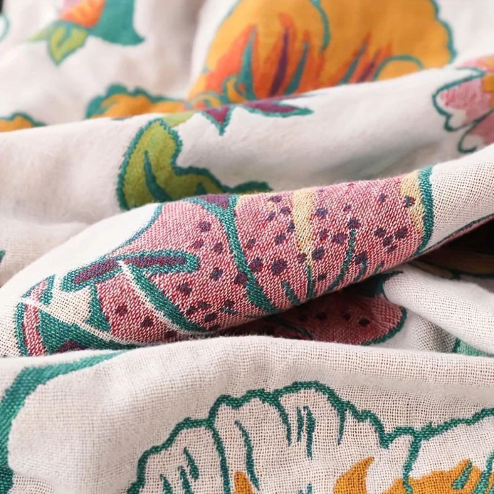 Garden Bliss Cotton Throw Blanket