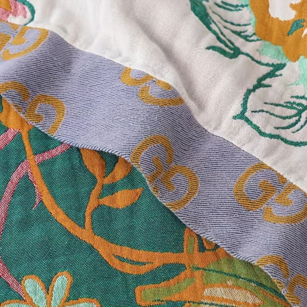 Garden Bliss Cotton Throw Blanket