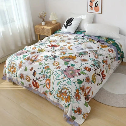 Garden Bliss Cotton Throw Blanket