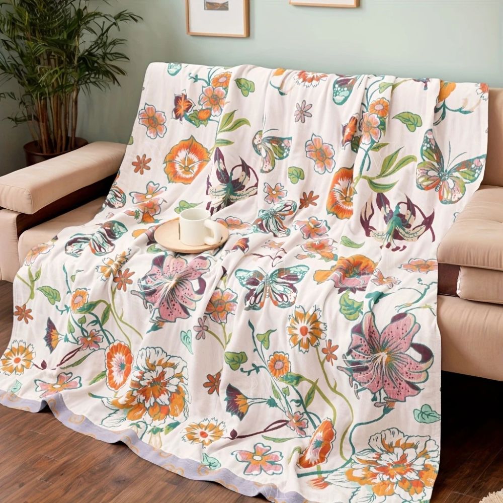 Garden Bliss Cotton Throw Blanket
