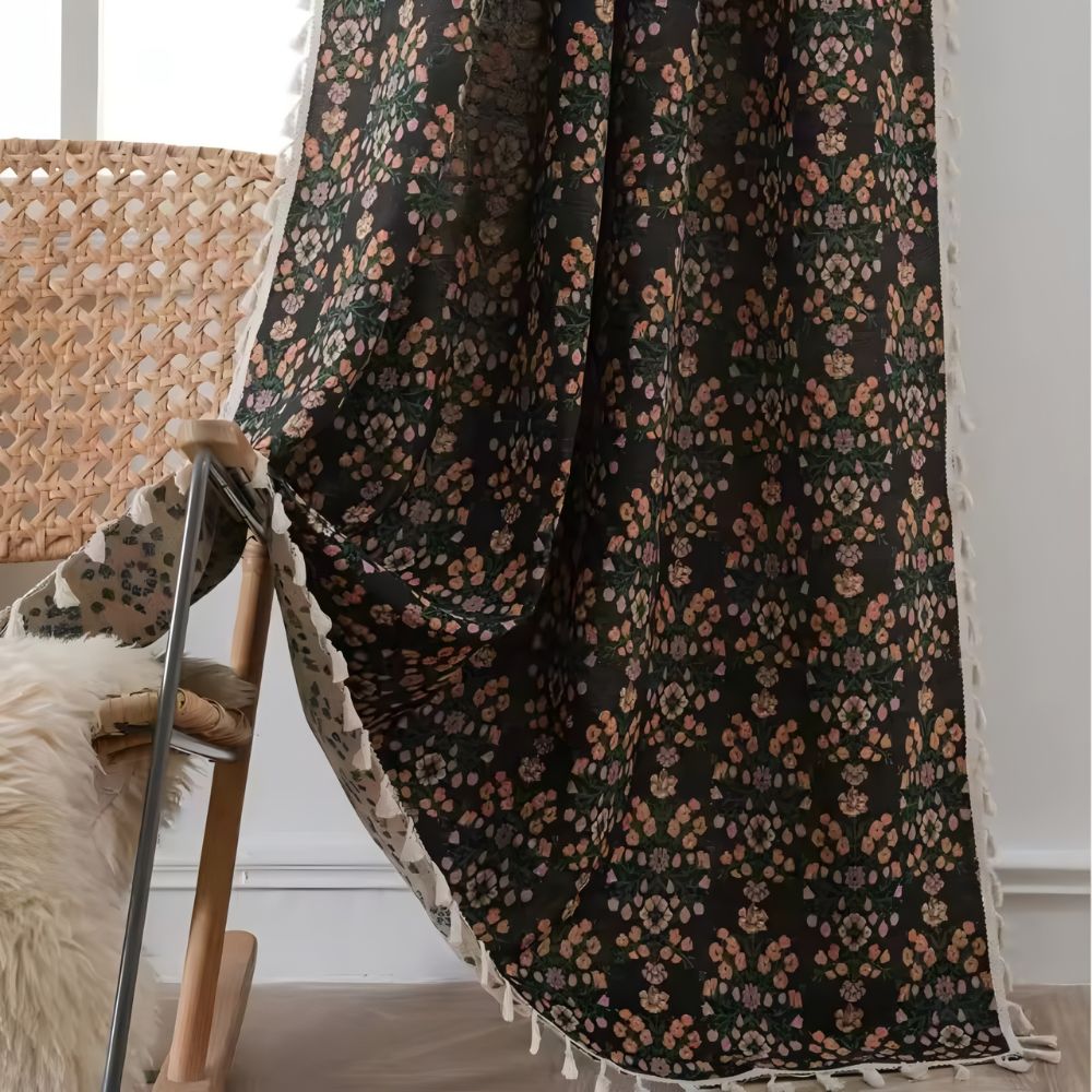Charming Microfiber Tassel Window Drapes