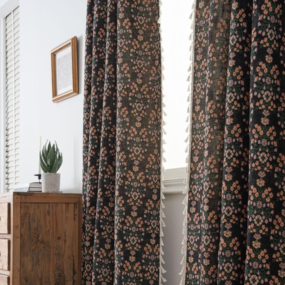 Charming Microfiber Tassel Window Drapes