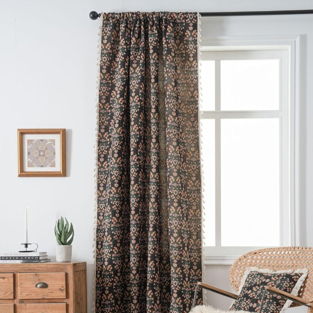 Charming Microfiber Tassel Window Drapes