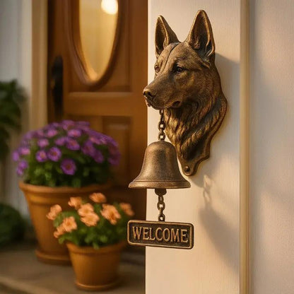 Handcrafted Cast Iron Doorbell with Dog – Welcome Bell HerderKlank
