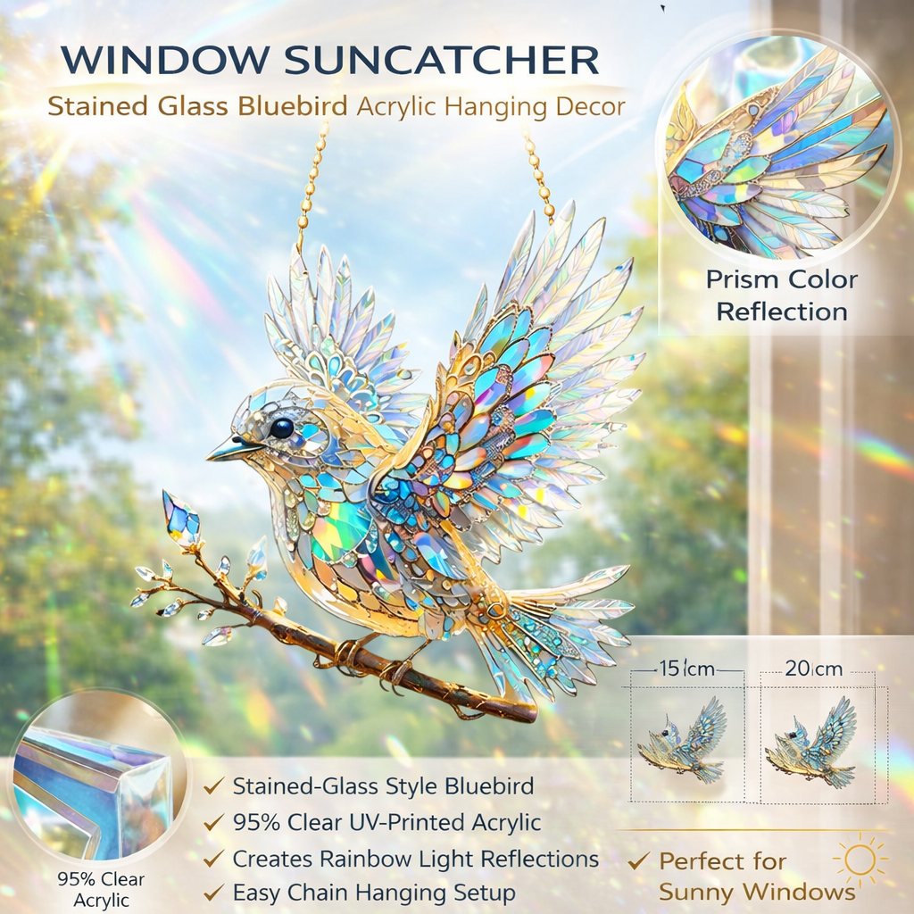 Radiant Feathered Friend Window Hanging Ornament