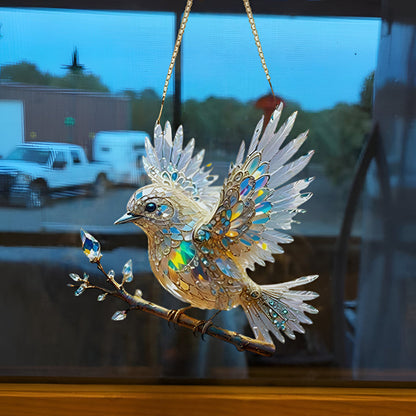 Radiant Feathered Friend Window Hanging Ornament