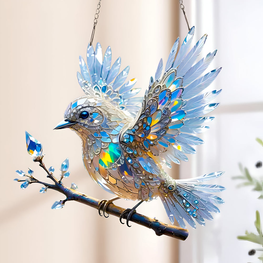 Radiant Feathered Friend Window Hanging Ornament