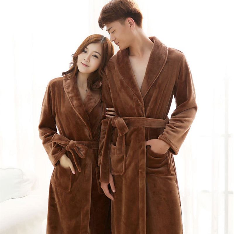 Cozy Unisex Bathrobe for Winter – Plush Fleece and Flannel House Coat