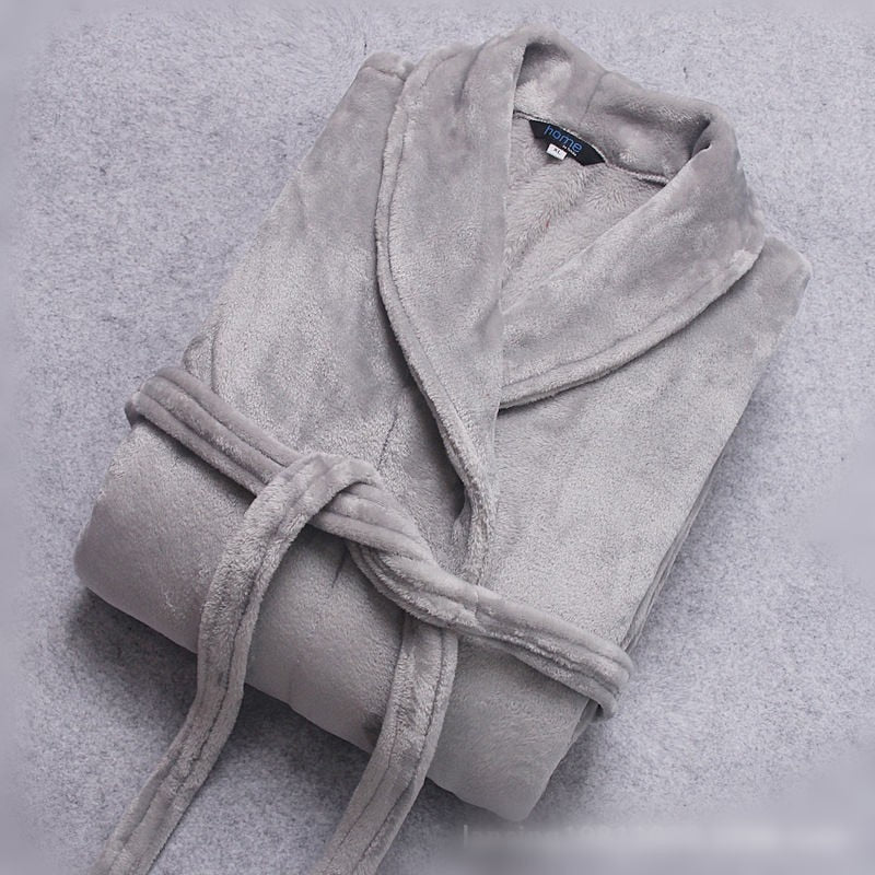 Cozy Unisex Bathrobe for Winter – Plush Fleece and Flannel House Coat