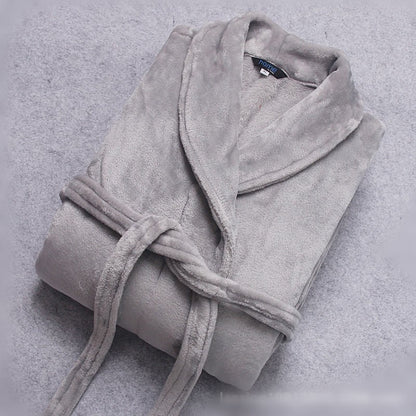 Cozy Unisex Bathrobe for Winter – Plush Fleece and Flannel House Coat