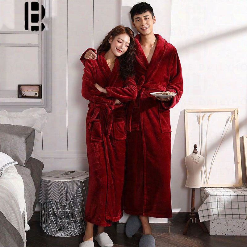 Cozy Unisex Bathrobe for Winter – Plush Fleece and Flannel House Coat