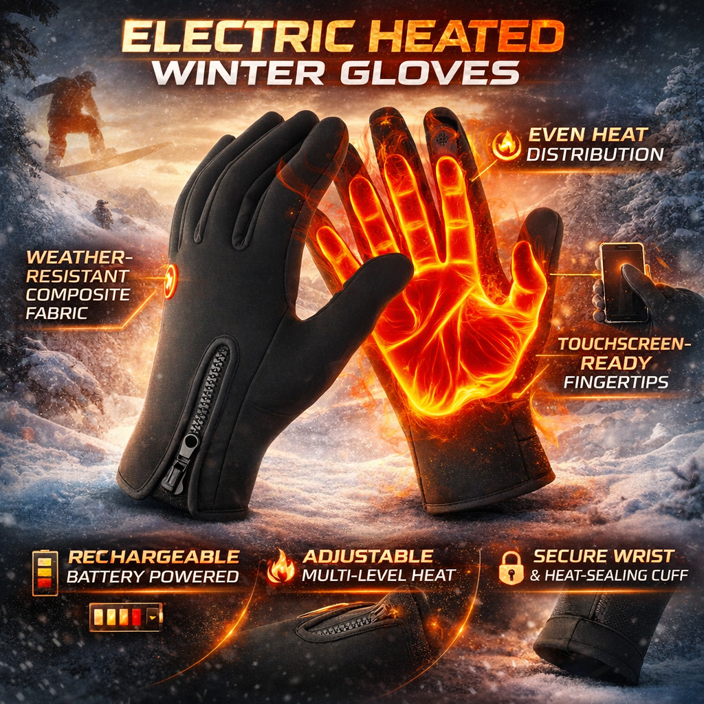 Waterproof Electric Heated Gloves for Winter Outdoor Use with Touchscreen
