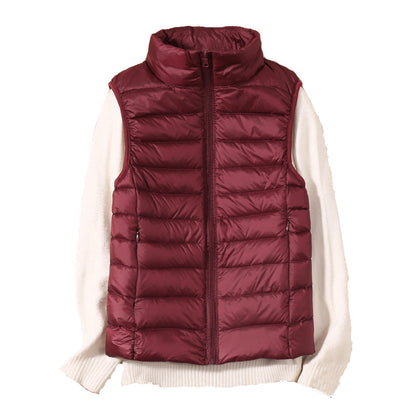 Sleeveless Cropped Puffer Jacket for Women - Down Insulation
