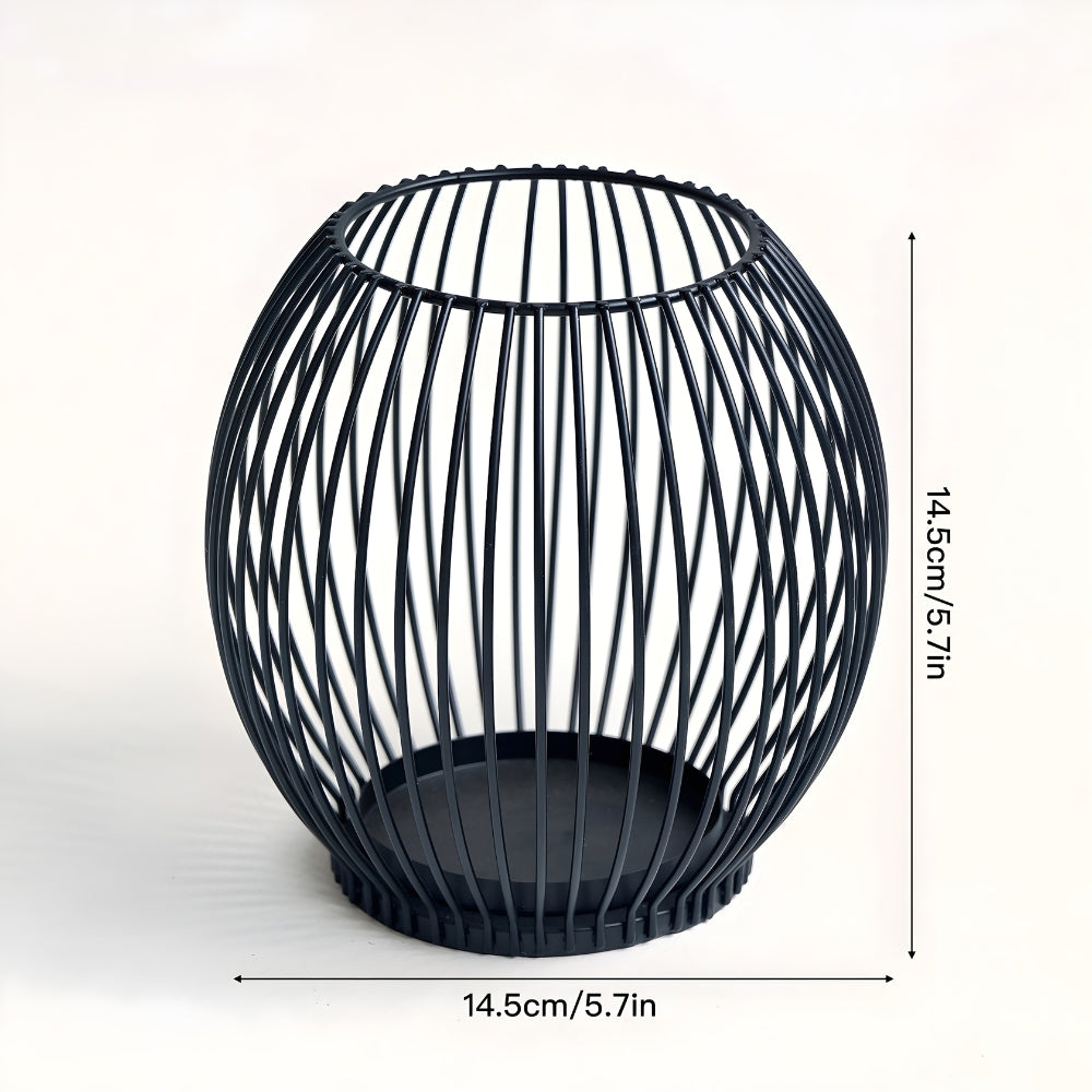 Geometric Iron Candle Stand for Modern Elegance