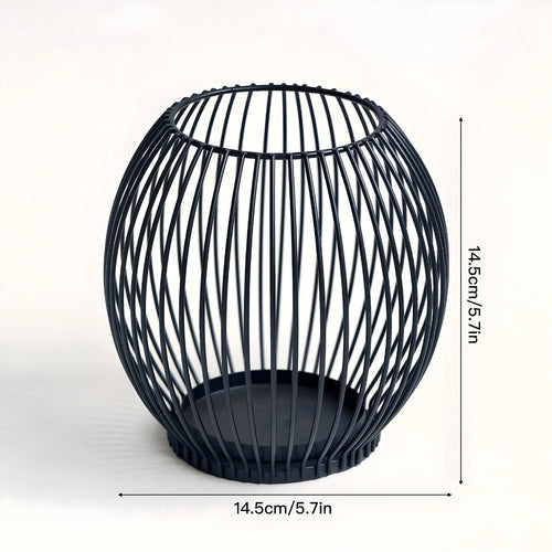 Geometric Iron Candle Stand for Modern Elegance