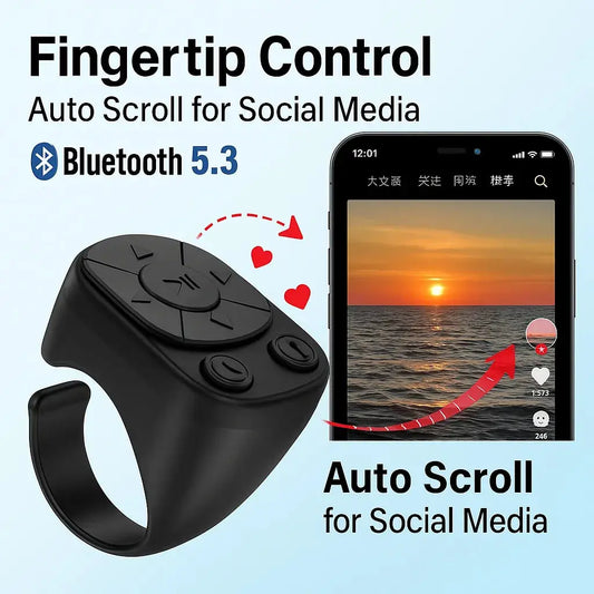 Bluetooth Remote Control for Effortless Photography & Scrolling