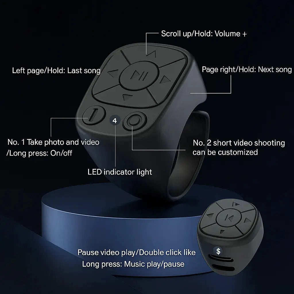 Bluetooth Remote Control for Effortless Photography & Scrolling