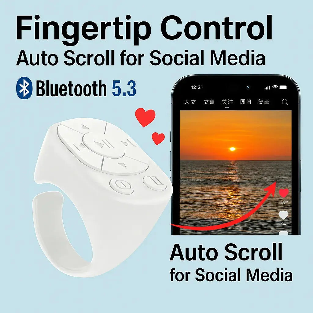 Bluetooth Remote Control for Effortless Photography & Scrolling
