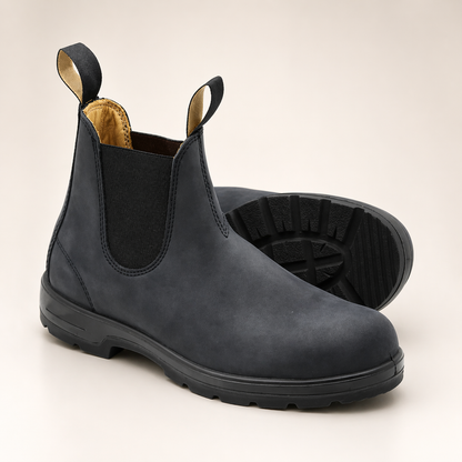 Waterproof Leather Ankle Boots for Women – Slip-On Chelsea Style