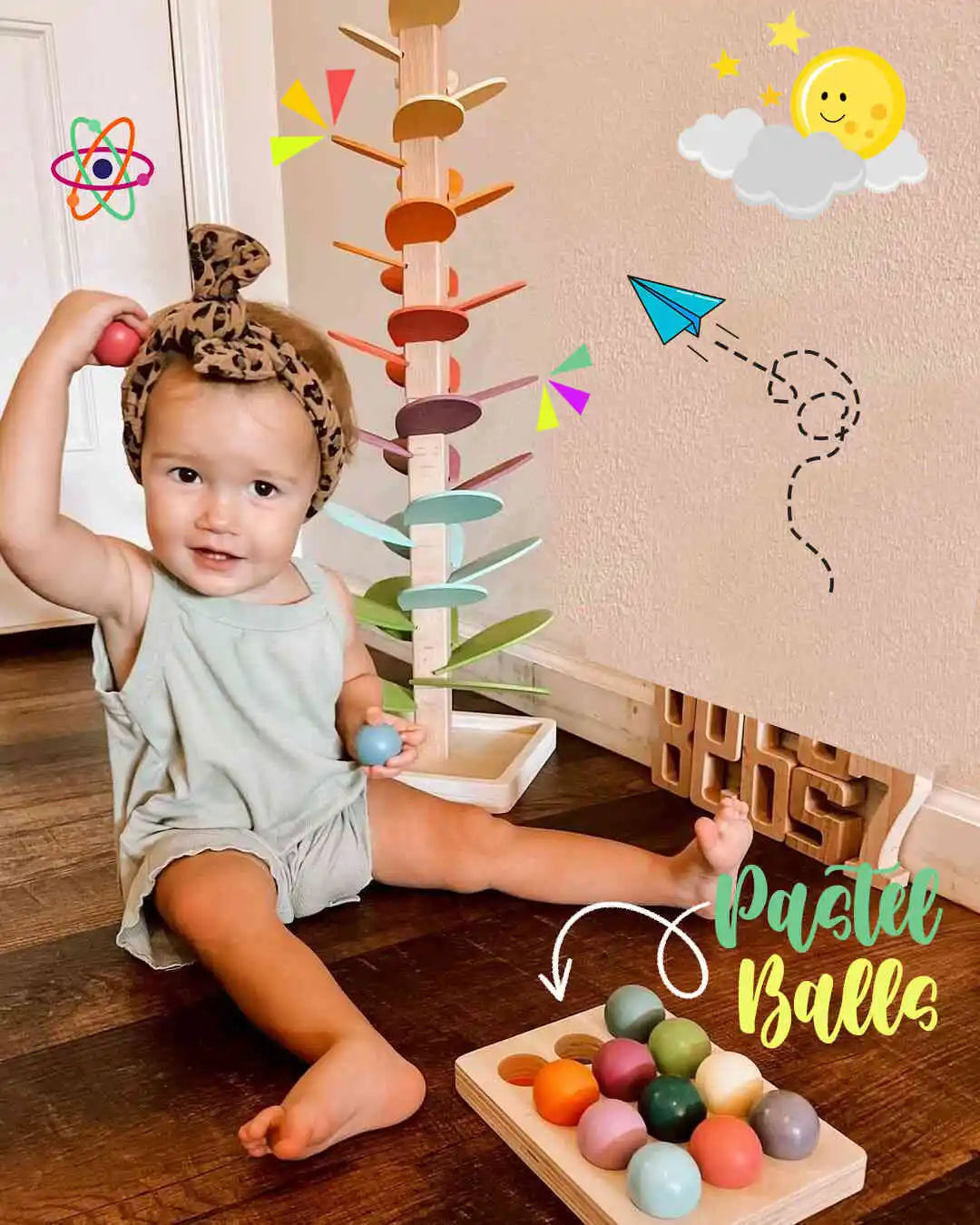 Magical Marble Grove - A Whimsical Wooden Play Tree