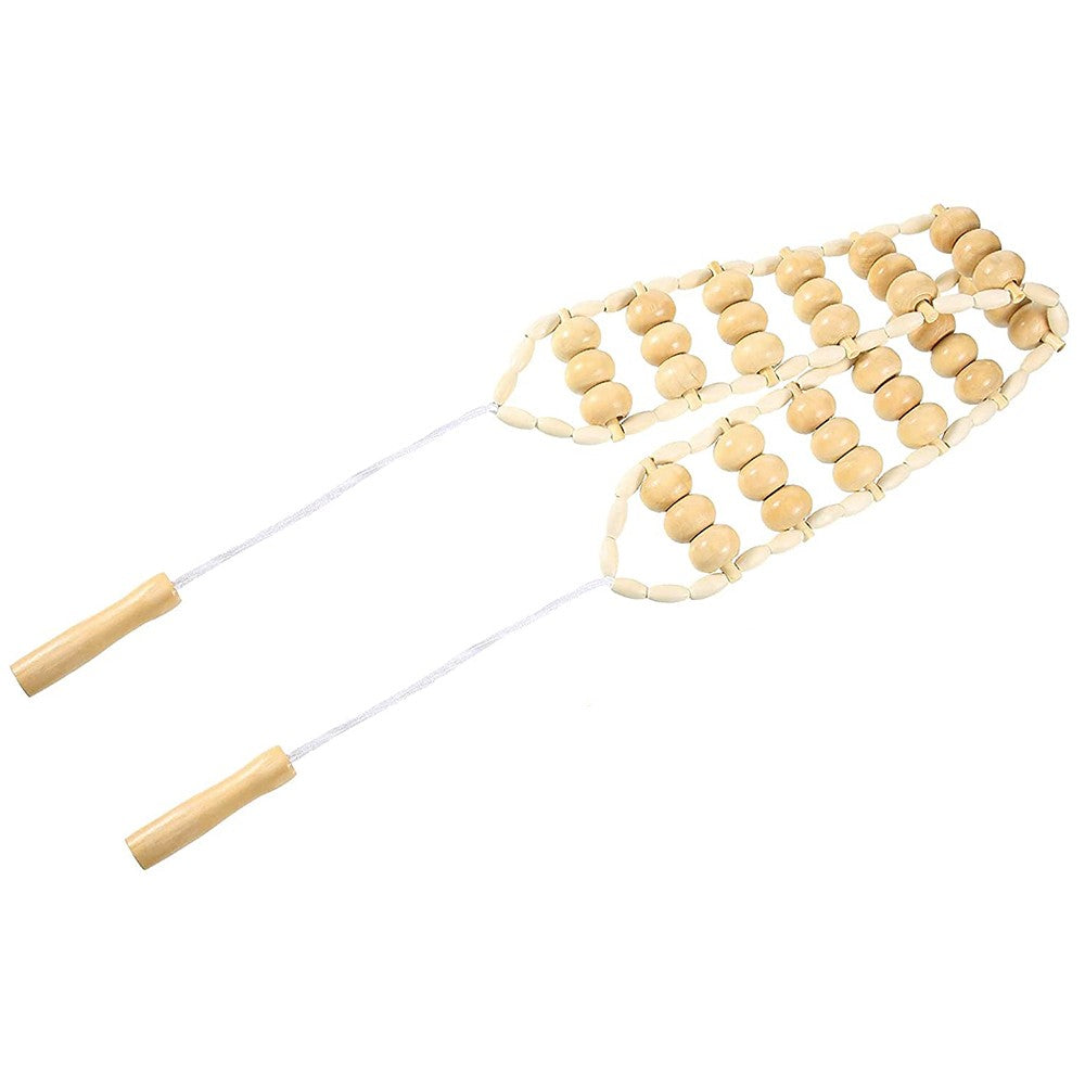 Rope Massage Roller for Back Relief - Wooden Design