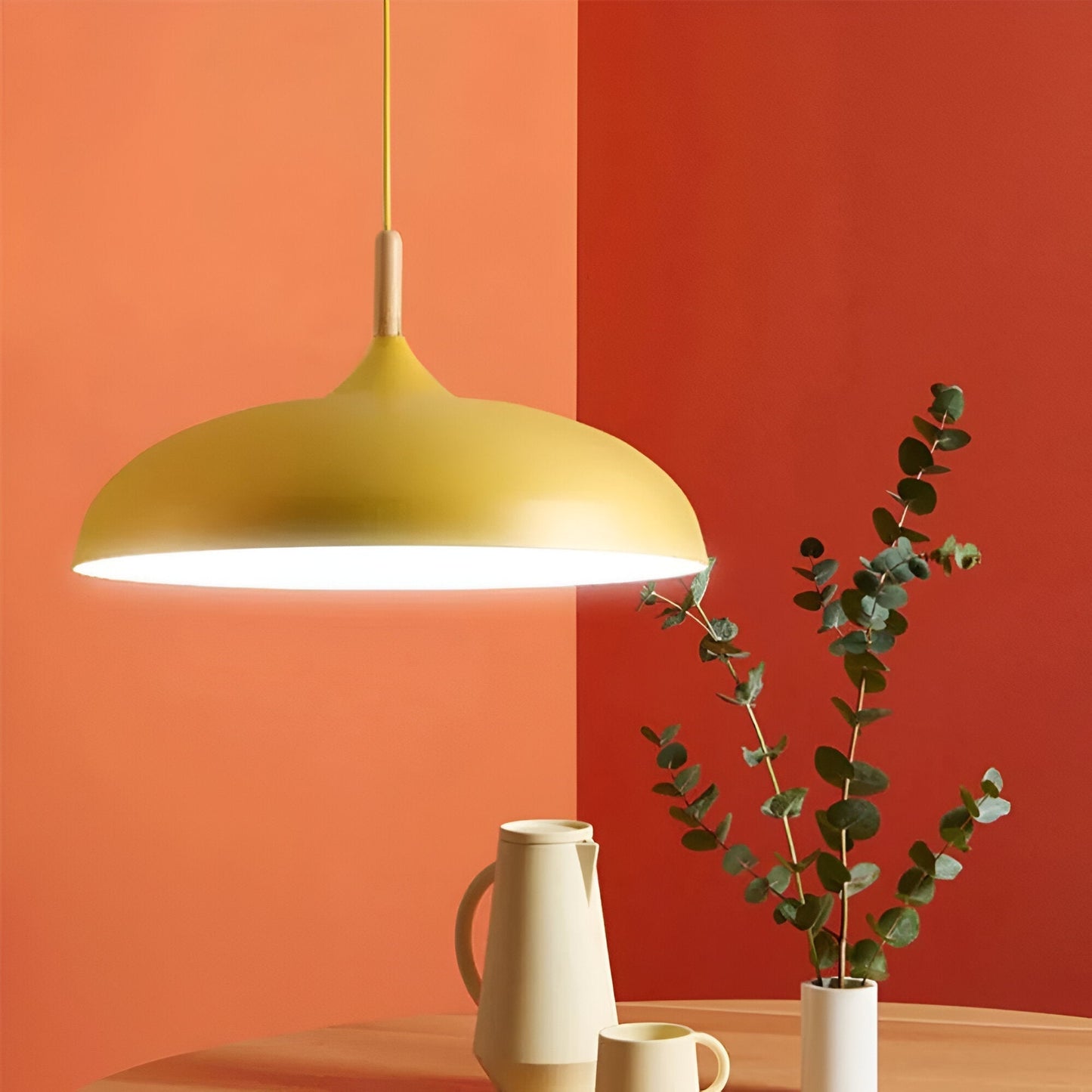 Nordic Wood LED Pendant Light with Japandi Design for Modern Interiors