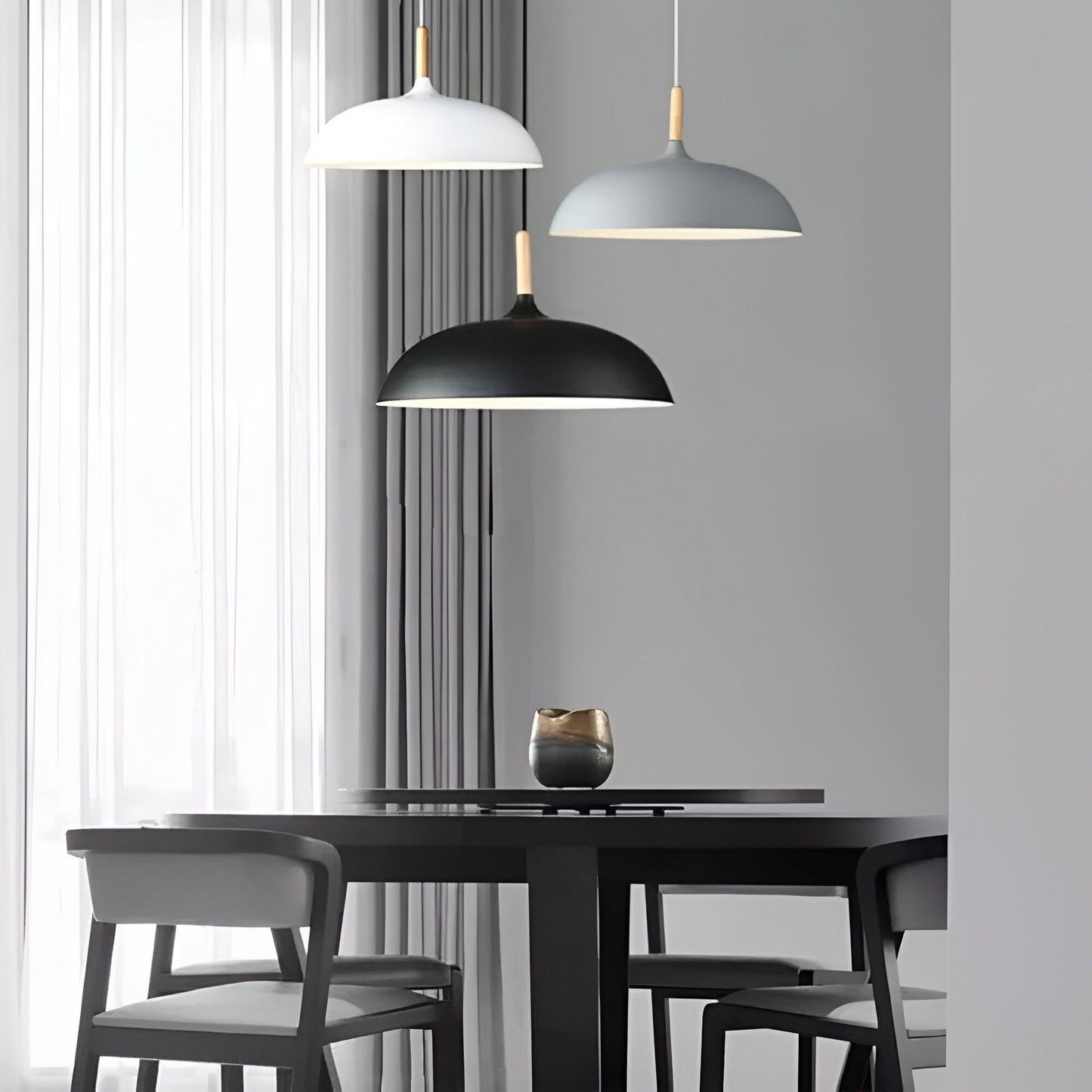 Nordic Wood LED Pendant Light with Japandi Design for Modern Interiors