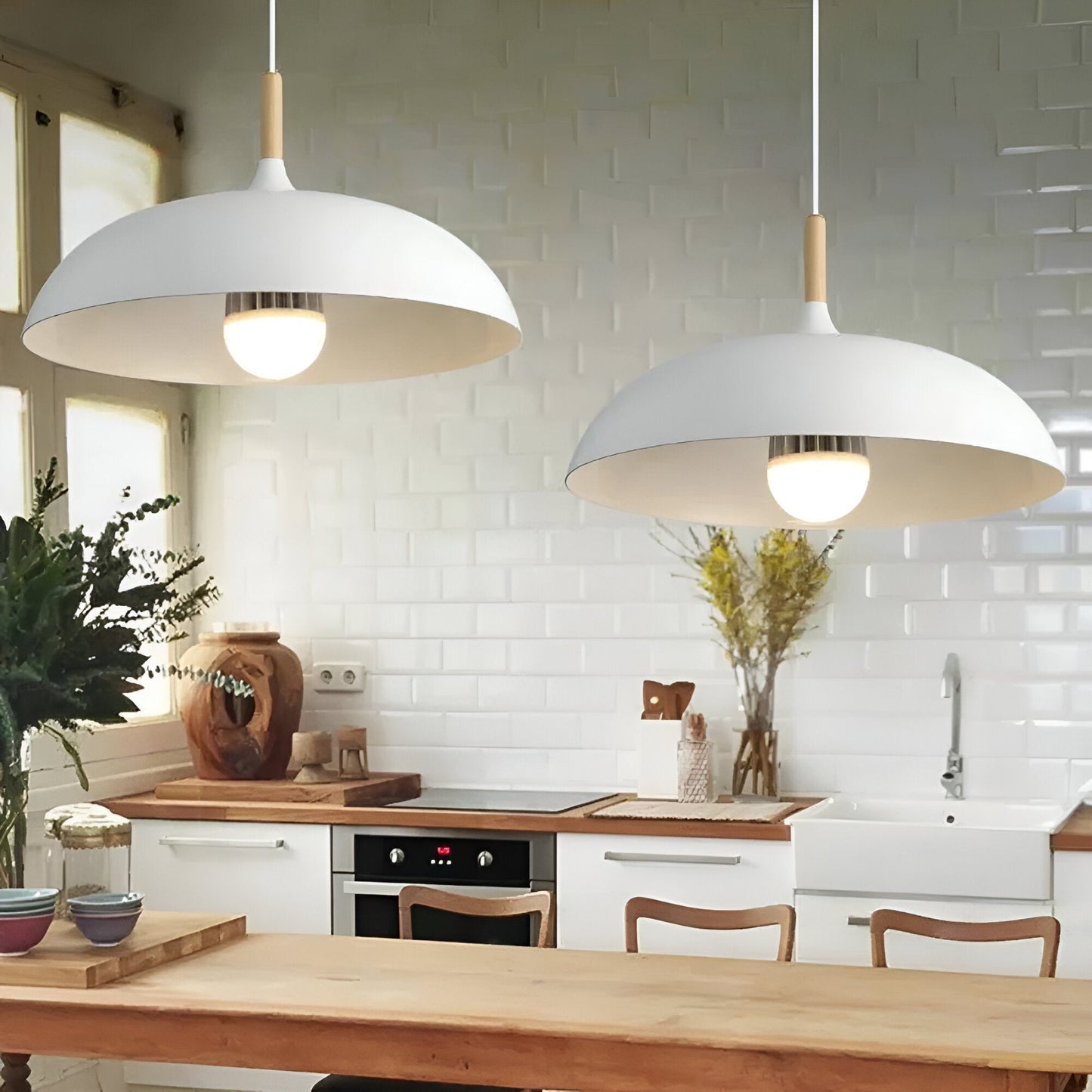 Nordic Wood LED Pendant Light with Japandi Design for Modern Interiors