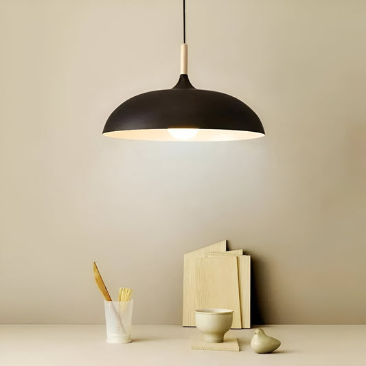 Nordic Wood LED Pendant Light with Japandi Design for Modern Interiors