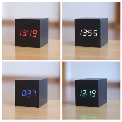 Elegant Wooden LED Digital Clock