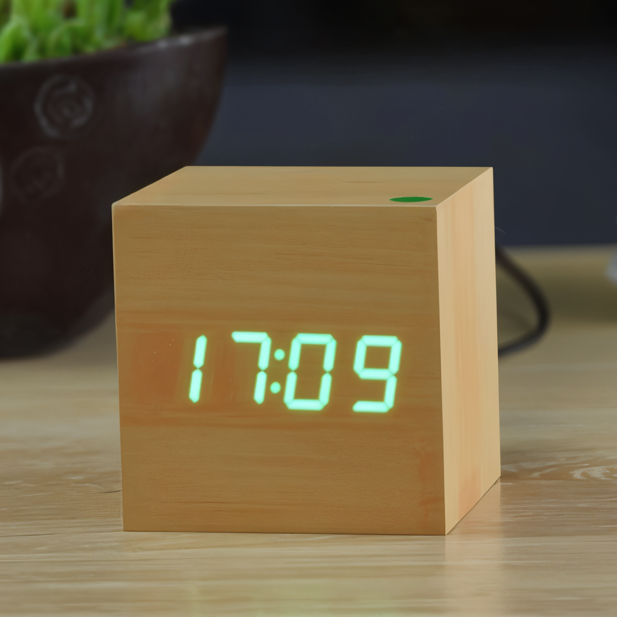 Elegant Wooden LED Digital Clock