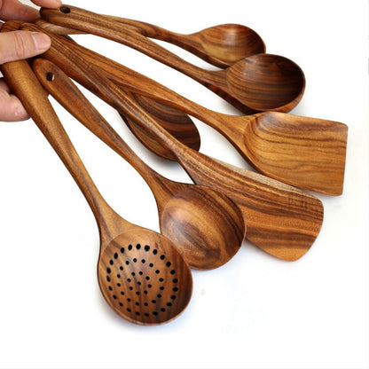 Set of Kitchen Utensils Made from Wood