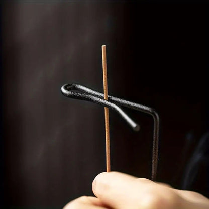 Artisan Wooden Incense Holder with Sturdy Metal Frame