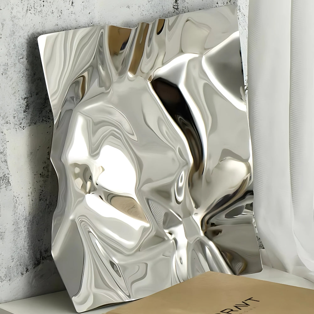 Sleek Textured Stainless Steel Decorative Tray