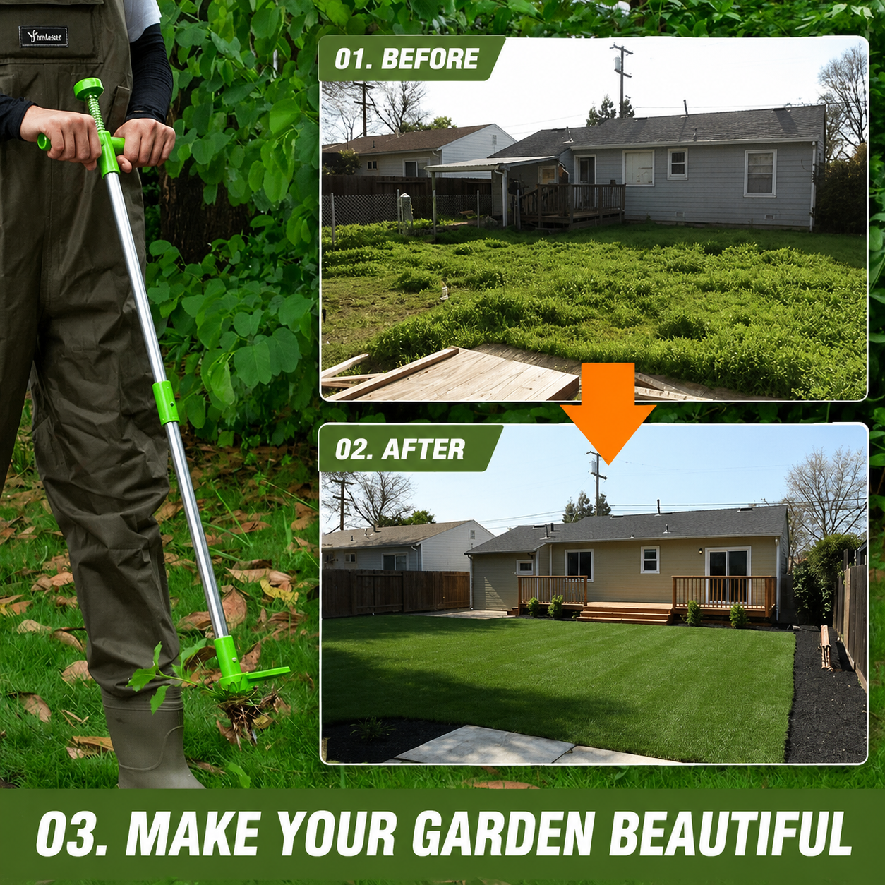RootRemover Pro | Ergonomic Weeding Tool | Stand Tall
