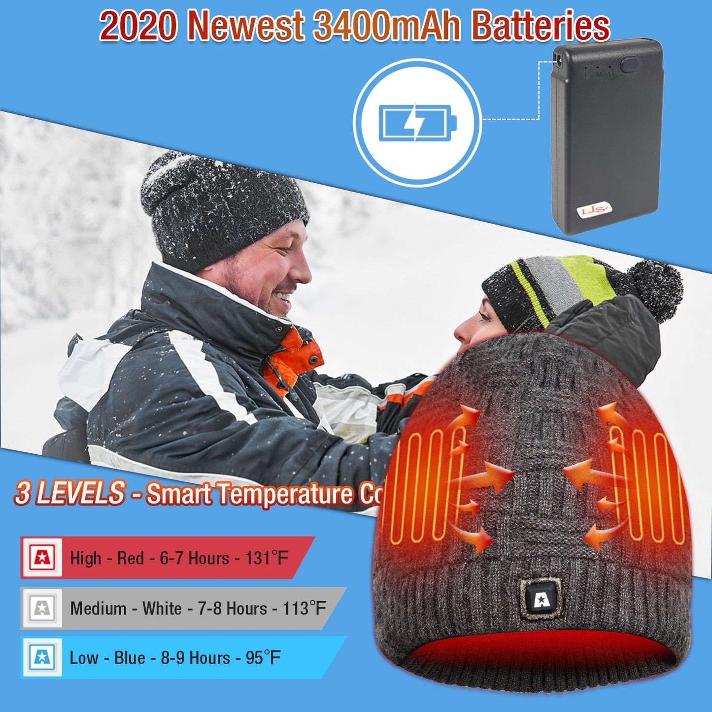 Rechargeable Heated Beanie for Ultimate Warmth