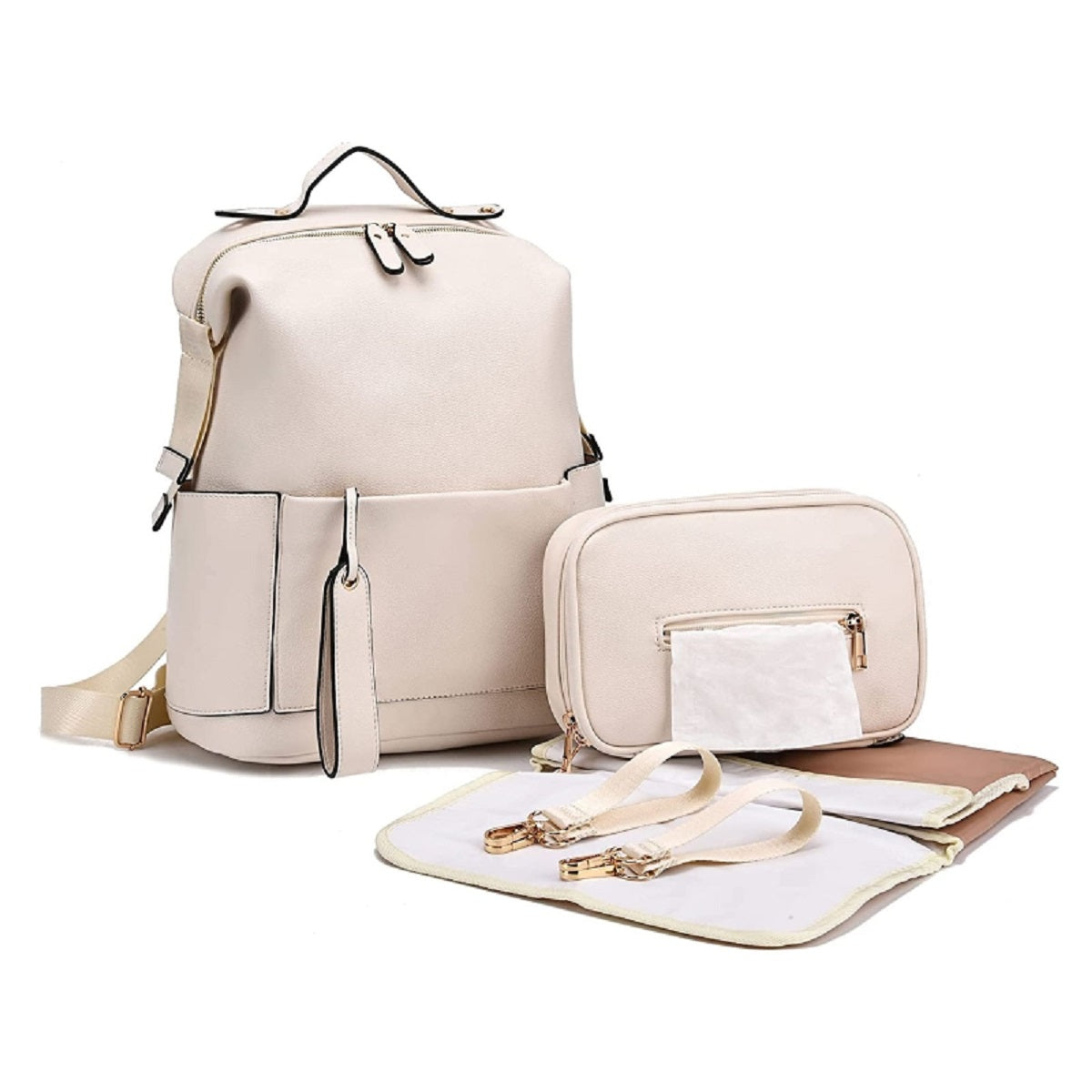 Travel Backpack for Maternity - Versatile Leather Diaper Bag