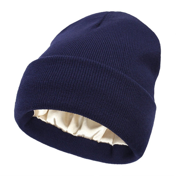 Noor Silk Winter Hat – Wool Blend with Silk for Anti-Frizz Hair Care