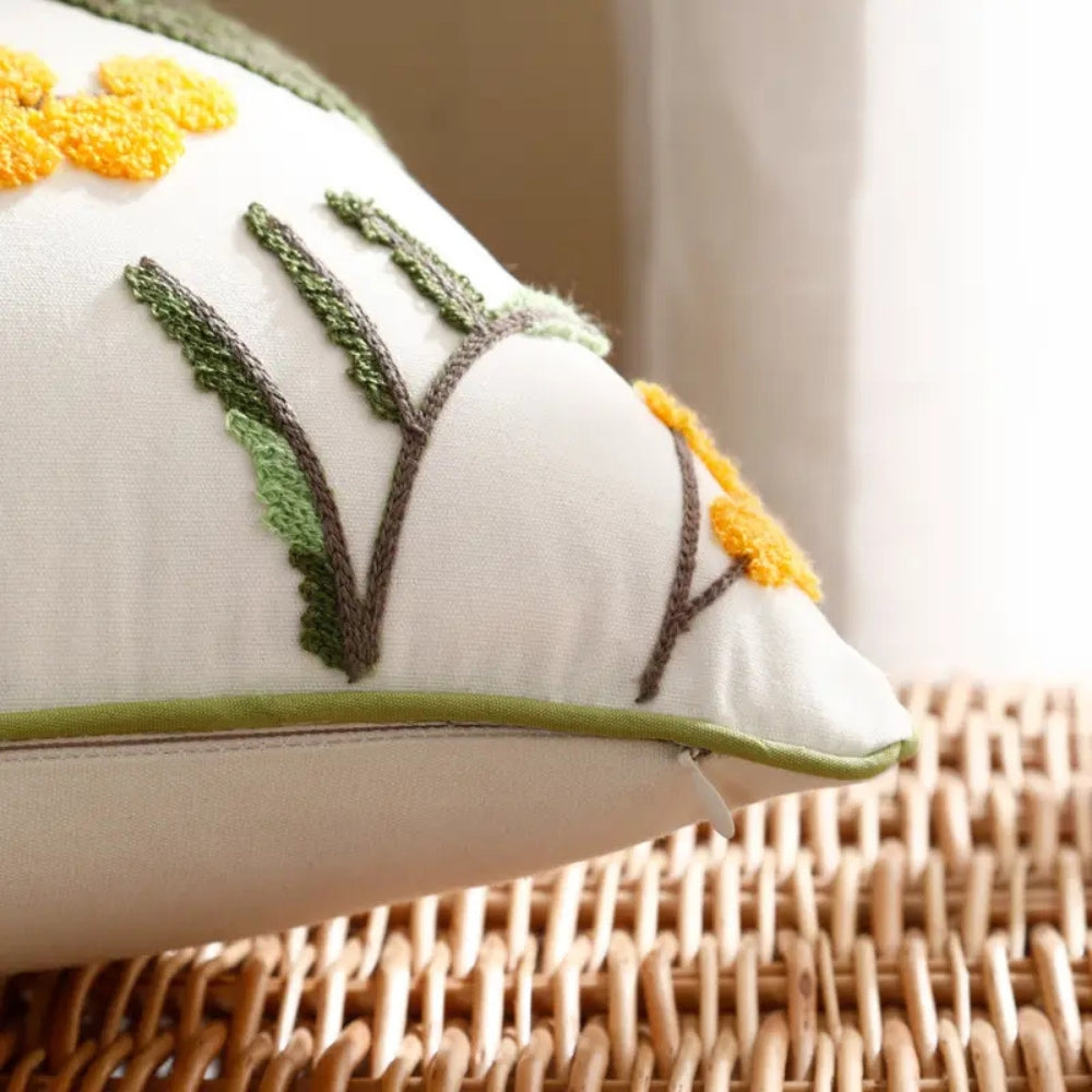 Vibrant Floral Embroidery Pillowcase for Every Room