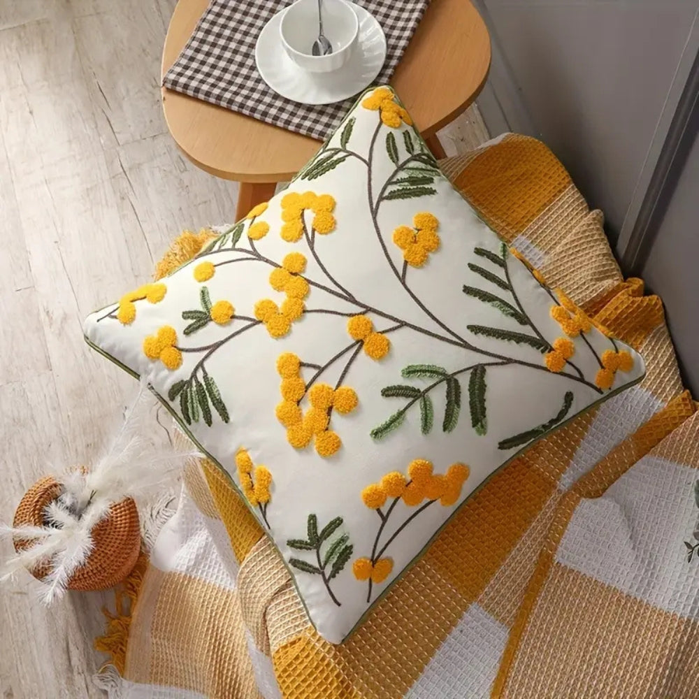 Vibrant Floral Embroidery Pillowcase for Every Room