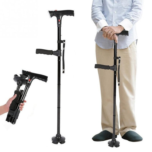 Compact Telescopic Walking Cane with Safety Alert