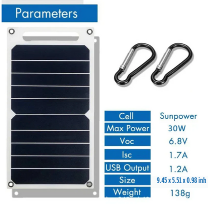 Portable USB Battery with Waterproof Solar Panel
