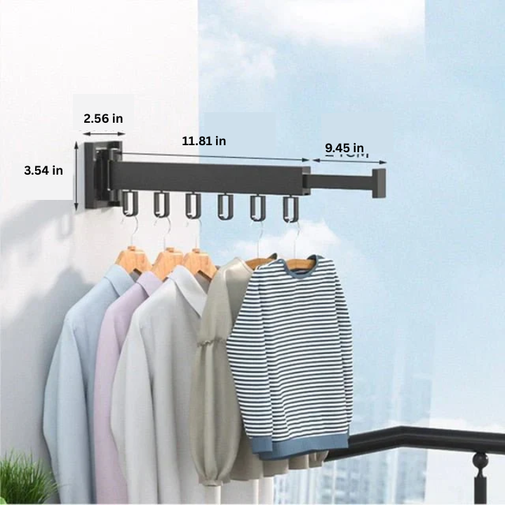 Retractable Cloth Drying Rack for Wall Mounting