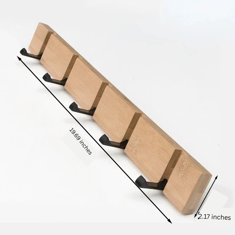 Wall-Mounted Wooden Coat Rack with Concealed Hook