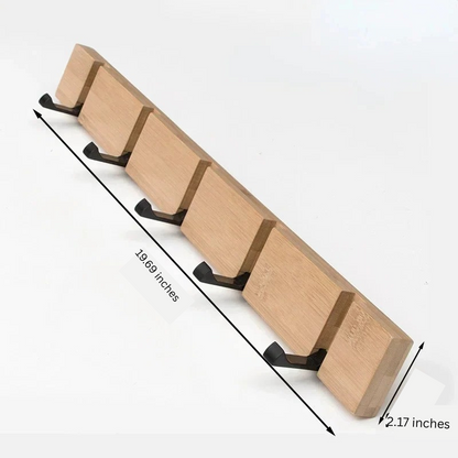 Wall-Mounted Wooden Coat Rack with Concealed Hook