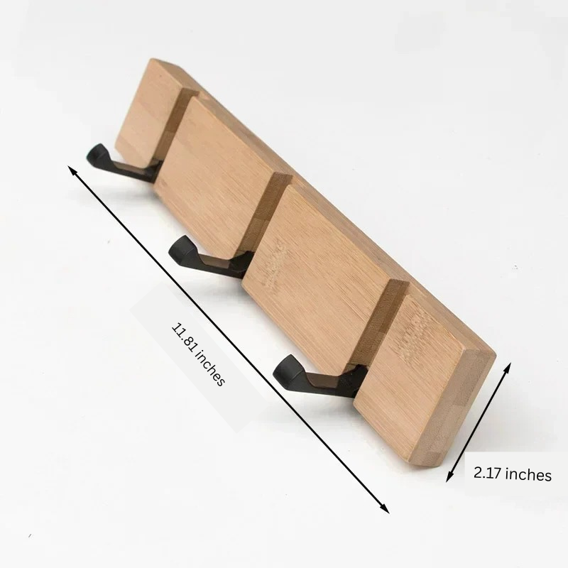 Wall-Mounted Wooden Coat Rack with Concealed Hook