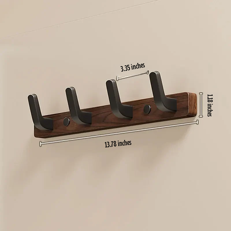 Wall-Mounted Coat Hook with Wood and Metal Holder – Minimalist Design