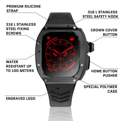 49mm TitanGuard Smartwatch with Sleek Steel and Polymer Design