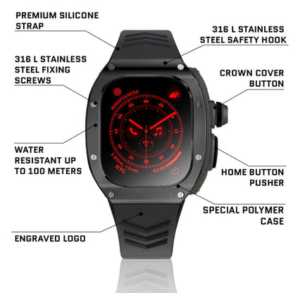 49mm TitanGuard Smartwatch with Sleek Steel and Polymer Design