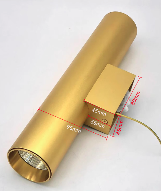 2-Light Wall Lamp in Aluminum Cylinder Design